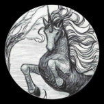 Unicorns Black Unicorn Black & White Drawing Stickers