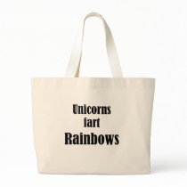 Unicorns fart rainbows tote bags