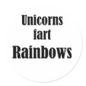Unicorns fart rainbows stickers