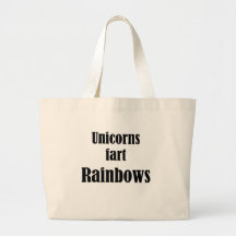 Unicorns fart rainbows tote bags