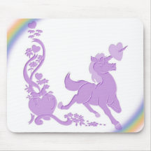 Unicorns Hearts Flowers Rainbows 06 Mouse Pad