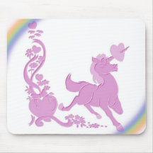 Unicorns Hearts Flowers Rainbows 07 Mouse Mat