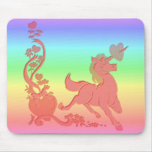 Unicorns Hearts Flowers Rainbows 1 Mouse Mats