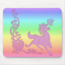 Unicorns Hearts Flowers Rainbows 2 Mouse Mats