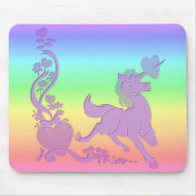 Unicorns Hearts Flowers Rainbows 3 Mouse Pad