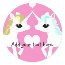 Unicorns in love customisable sticker