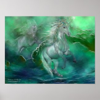 Unicorns Of The Sea Art Poster/Print