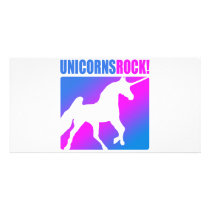Unicorns Rock! Customized Photo Card