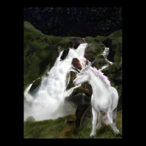 Unicorn's waterfall poster posters