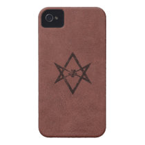 Unicursal Hexagram Thelemic Symbol on Red Leather casemate cases