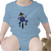 Unicycle Circus Clown Rompers