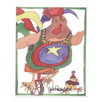 Circus Clown Watercolor Art Print from Zazzle