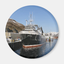 Unimak, Factory Trawler in Dutch Harbor, Alaska Magnet