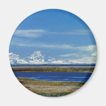 Unimak Island Peaks, Roundtop, Isanotski, Shishald Fridge Magnets