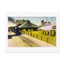 Union Depot in Sault Ste. Marie, Michigan Postcard