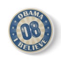 Union Eight Barack Obama I Believe buttons