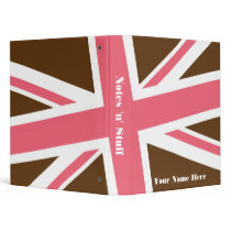 Union Flag Binder (Brown/Pink) CUSTOMIZABLE