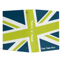 Union Flag Binder (Navy/Lime) CUSTOMIZABLE
