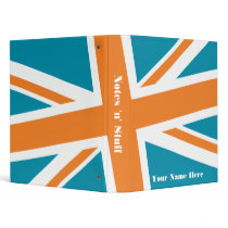 Union Flag Binder (Teal/Orange) CUSTOMIZABLE