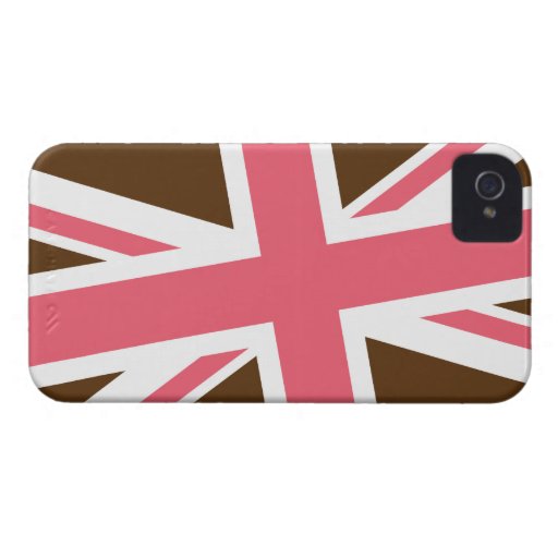 Union Flag iPhone Case (Brown/Pink) Case-Mate iPhone 4 Cases
