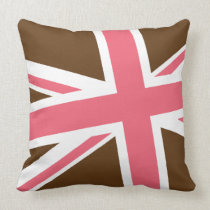 Union Flag Pillow — Square (Brown/Pink) pillows