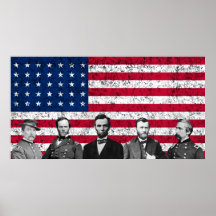 Union Heroes and The American Flag Posters