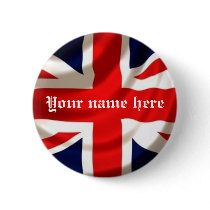 Union Jack (Add your own name) Pinback Buttons