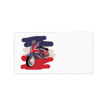 Union Jack Brit scooter Custom Address Label