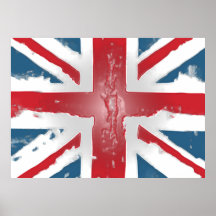 Union Jack British flag  Abstract wax art Posters