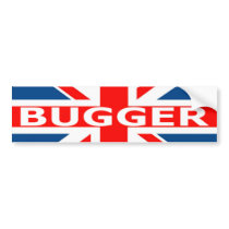 Union Jack bugger bumper stickers by LIMEYBOY Union Jack bugger bumper stickers