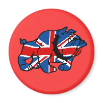 Union Jack Bulldog Fridge Magnets