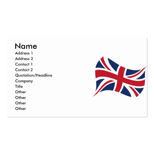 UNION_JACK BUSINESS CARD TEMPLATES (front side)