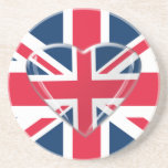 Union Jack Flag and Heart Coaster coasters