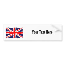 Union Jack Flag - Customizable With Your Text! Bumper Sticker