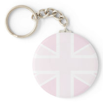 Union Jack Flag in Baby Pink Keyring/Keychain