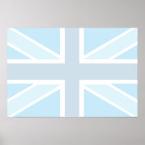 Union Jack Flag in Blue Print/Poster