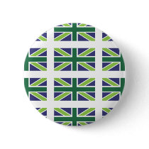 Union Jack Flag in Green Button Badge