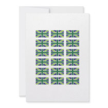Union Jack Flag in Green Invitation