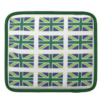 Union Jack Flag in Green iPad 2 Sleeve