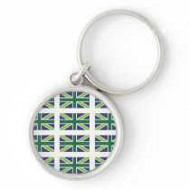 Union Jack Flag in Green  Keychain/Keyring