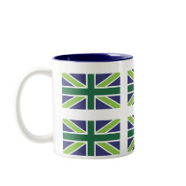 Union Jack Flag in Green Mug