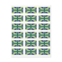 Union Jack Flag in Green Postcard