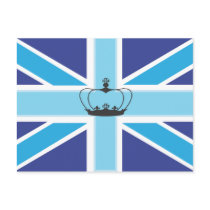 Union Jack Flag in shades of Blue Postcard