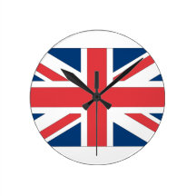 Union Jack Flag Round Clocks