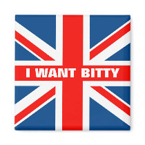 Union Jack funny bitty magnets by LIMEYBOY Union Jack funny bitty magnets