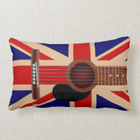 Union Jack Guitar Throw Pillow
