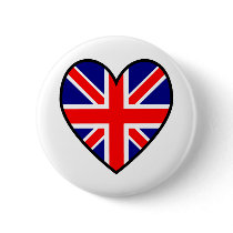 Union Jack Heart Flag Button by ameriyank Union Jack Heart Flag Button