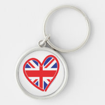 Union Jack Heart Flag Key Chains