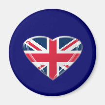Union Jack Heart Gifts Magnets