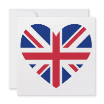 Union Jack Heart Shape Custom Invitation